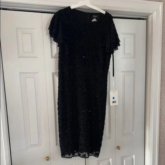 NWT Mac Duggal Floral Beaded Sheath Dress - Picture 4 of 11